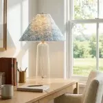 Paxton Vintage Linen Clear Glass Cylindrical Table Lamp