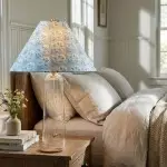 Paxton Vintage Linen Clear Glass Cylindrical Table Lamp