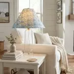 Paxton Vintage Linen Clear Glass Cylindrical Table Lamp