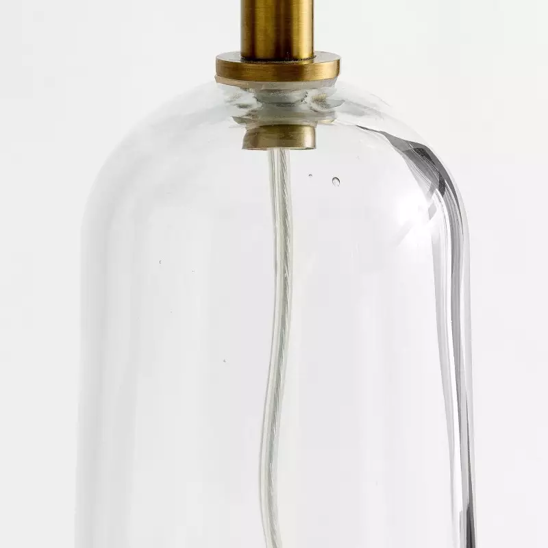 Paxton Vintage Linen Clear Glass Cylindrical Table Lamp