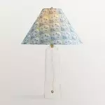 Paxton Vintage Linen Clear Glass Cylindrical Table Lamp