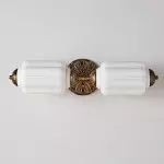 Cyrilith Vintage Art Deco Milk Glass Eloise Vanity Light