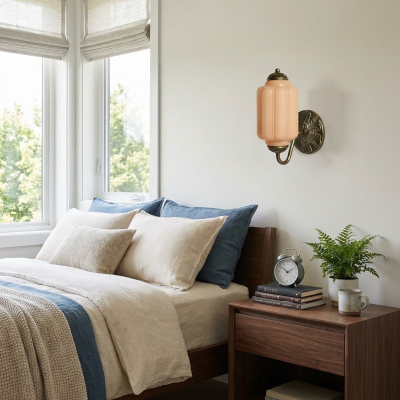 Cyrilith Vintage Milk Glass Oiled Brass Eloise Sconce