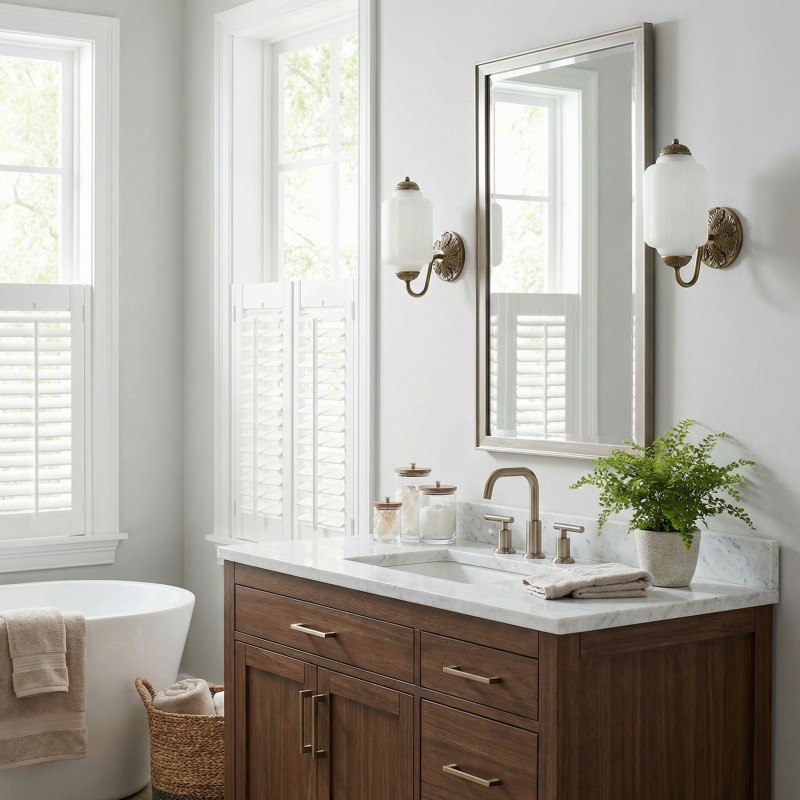 Cyrilith Vintage Milk Glass Oiled Brass Eloise Sconce