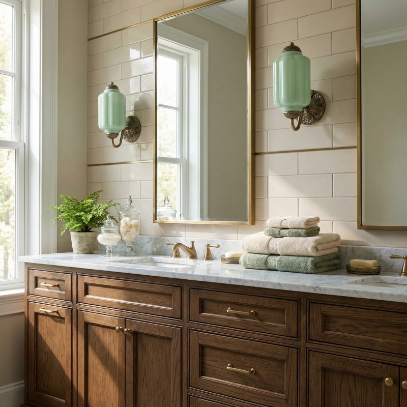 Cyrilith Vintage Milk Glass Oiled Brass Eloise Sconce