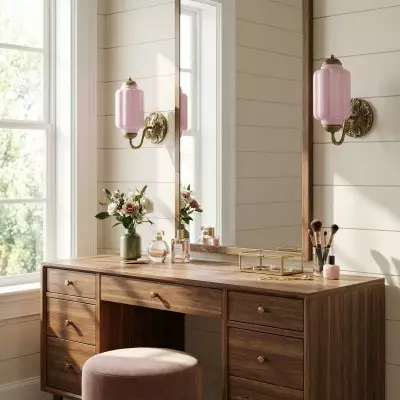 Cyrilith Vintage Milk Glass Oiled Brass Eloise Sconce