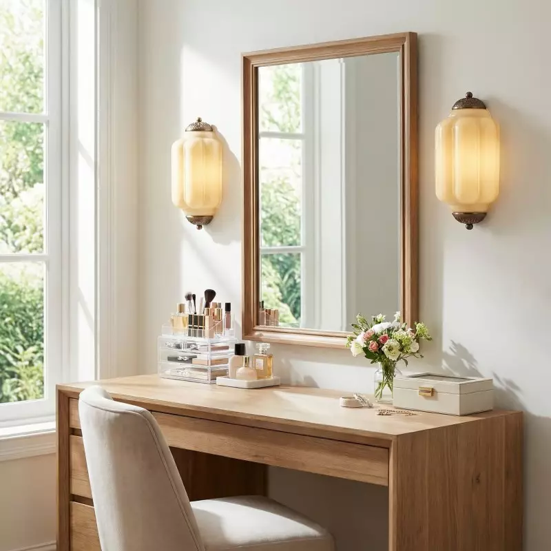 Michael Vintage Eloise Milk Glass Flush Wall Light