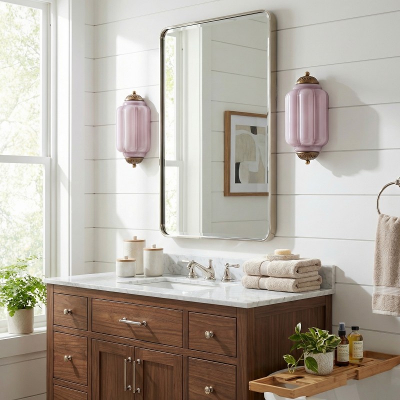 Michael Vintage Eloise Milk Glass Flush Wall Light