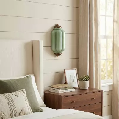 Michael Vintage Eloise Milk Glass Flush Wall Light