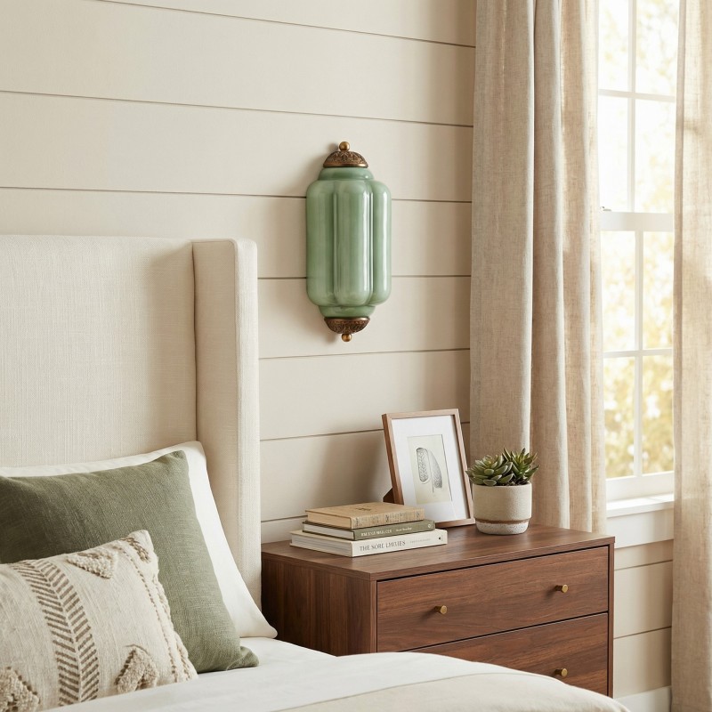 Michael Vintage Eloise Milk Glass Flush Wall Light