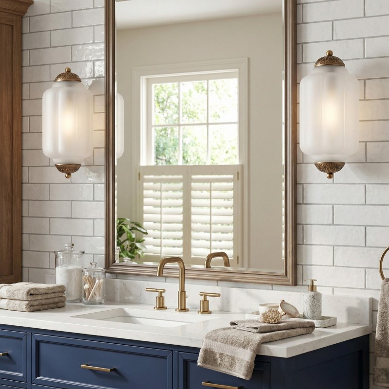 Michael Vintage Eloise Milk Glass Flush Wall Light