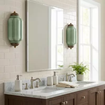 Michael Vintage Eloise Milk Glass Flush Wall Light