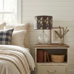 Waylon Vintage Floral Drum Shade Clear Glass Table Lamp