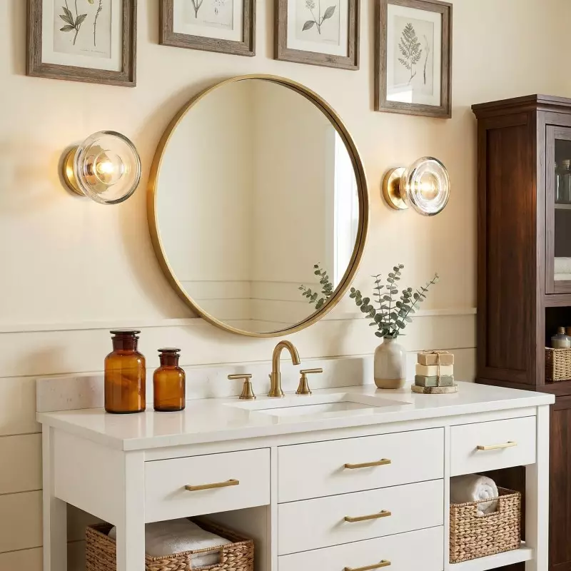 Brenna Modern Brass Cast Glass Dome Flush Mount & Wall Sconce