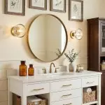 Brenna Modern Brass Cast Glass Dome Flush Mount & Wall Sconce