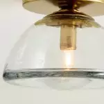 Brenna Modern Brass Cast Glass Dome Flush Mount & Wall Sconce