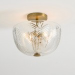 Danica Mid-century  Glass Leaf Round Flush Mount Ceiling Light