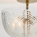 Danica Mid-century  Glass Leaf Round Flush Mount Ceiling Light