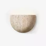 Farlan Wabi-Sabi Travertine Semi-Circular Wall Light