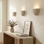 Farlan Wabi-Sabi Travertine Semi-Circular Wall Light
