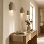 Farlan Wabi-Sabi Travertine Semi-Circular Wall Light