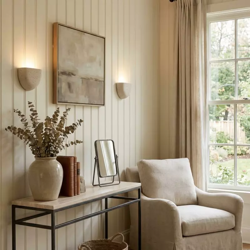 Farlan Wabi-Sabi Travertine Semi-Circular Wall Light