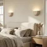 Farlan Wabi-Sabi Travertine Semi-Circular Wall Light