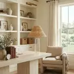 Gunner Boho Natural Rattan & Clear Glass Cylindrical Table Lamp