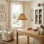 Gunner Boho Natural Rattan & Clear Glass Cylindrical Table Lamp