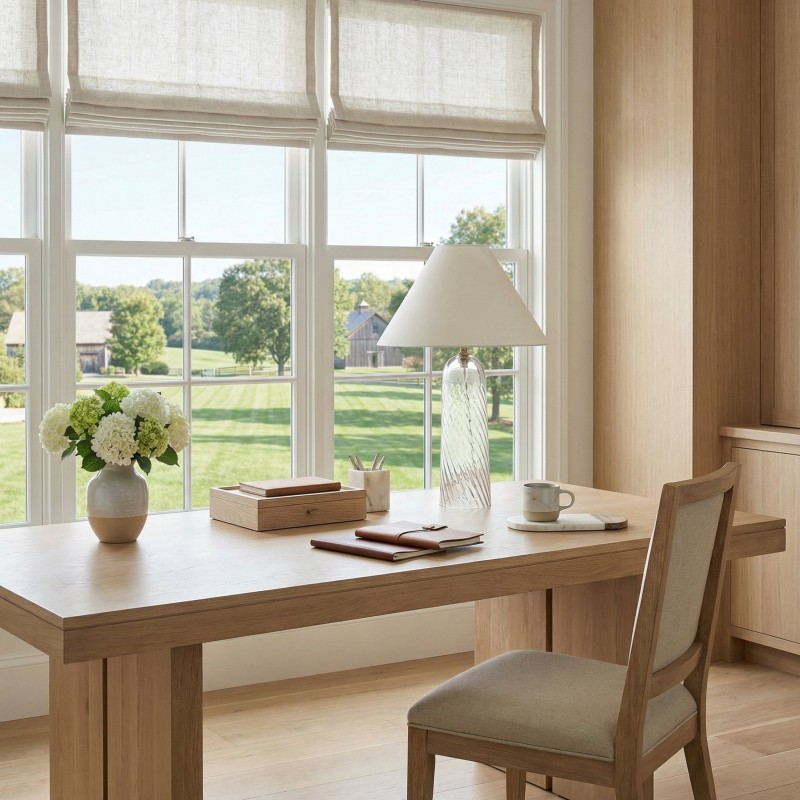 Latham Vintage Glass Bottle Fabric Table Lamp