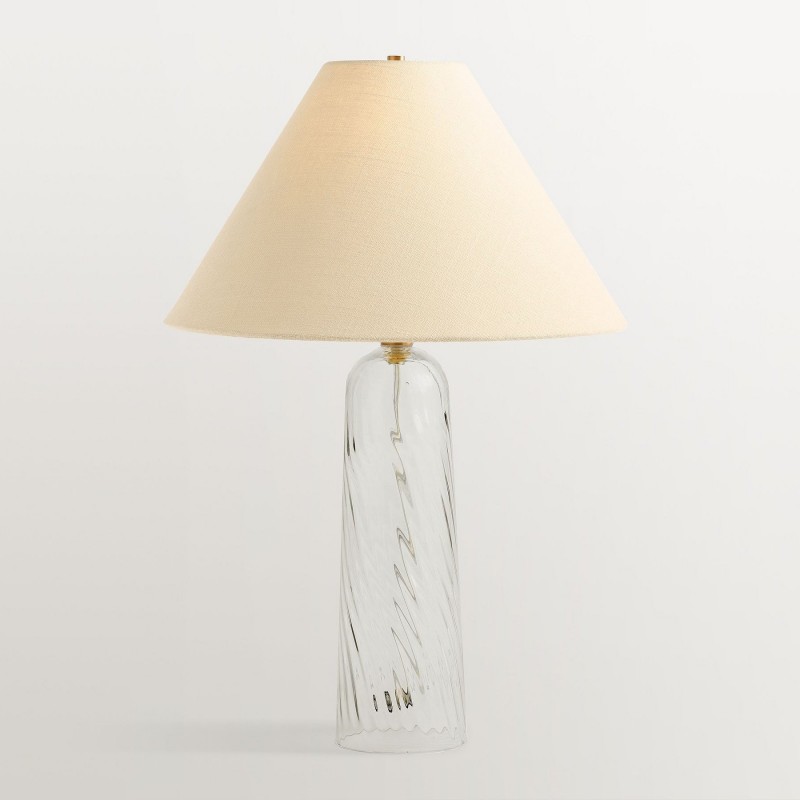 Latham Vintage Glass Bottle Fabric Table Lamp