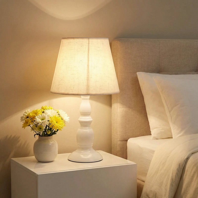 Issac Classic Linen Empire Iron Body Table Lamp