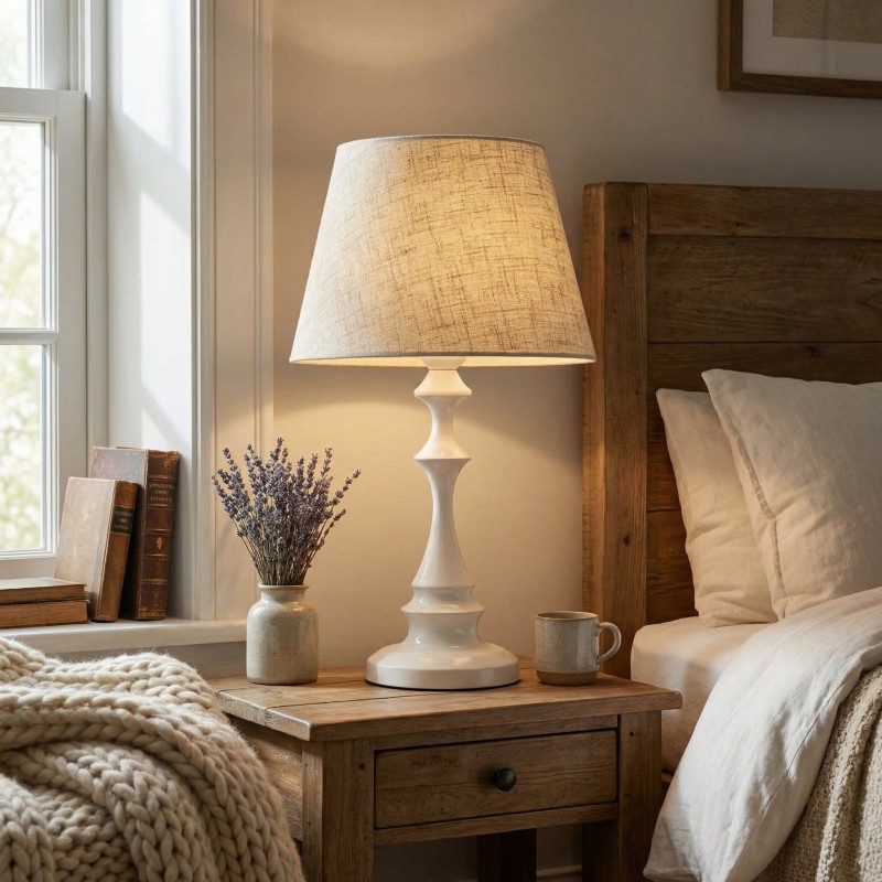 Issac Classic Linen Empire Iron Body Table Lamp