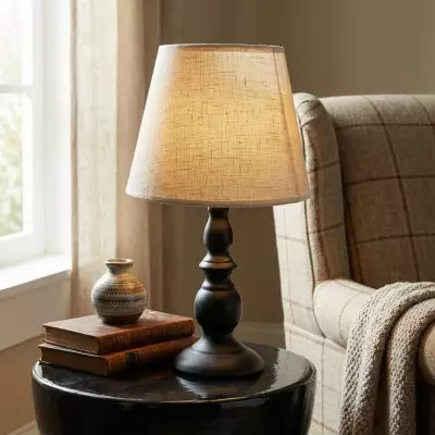 Issac Classic Linen Empire Iron Body Table Lamp