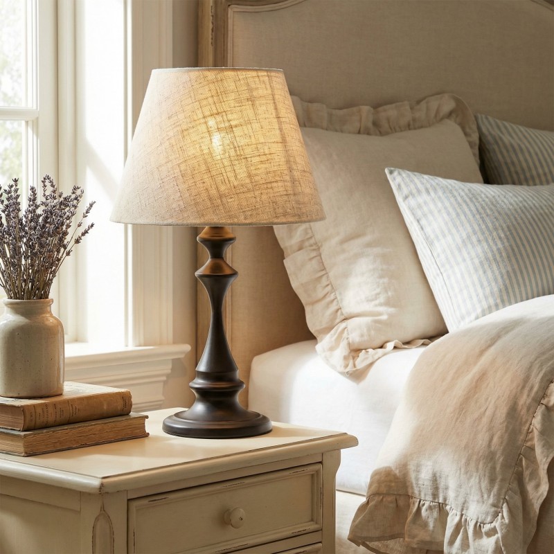 Issac Classic Linen Empire Iron Body Table Lamp