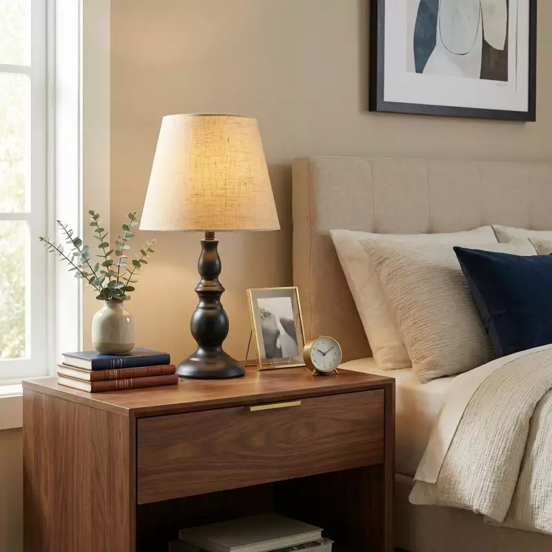 Issac Classic Linen Empire Iron Body Table Lamp