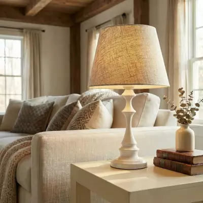 Issac Classic Linen Empire Iron Body Table Lamp