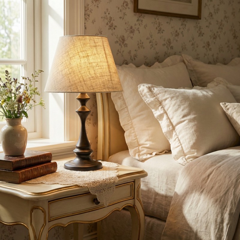 Issac Classic Linen Empire Iron Body Table Lamp