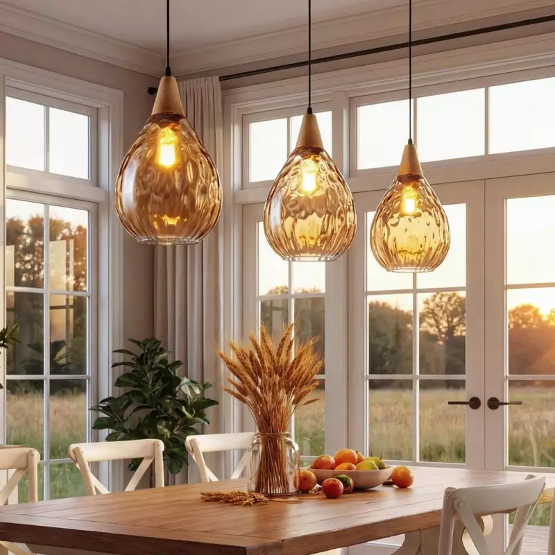 Uranix Cone Shape Water Ripple Glass Pendant Light