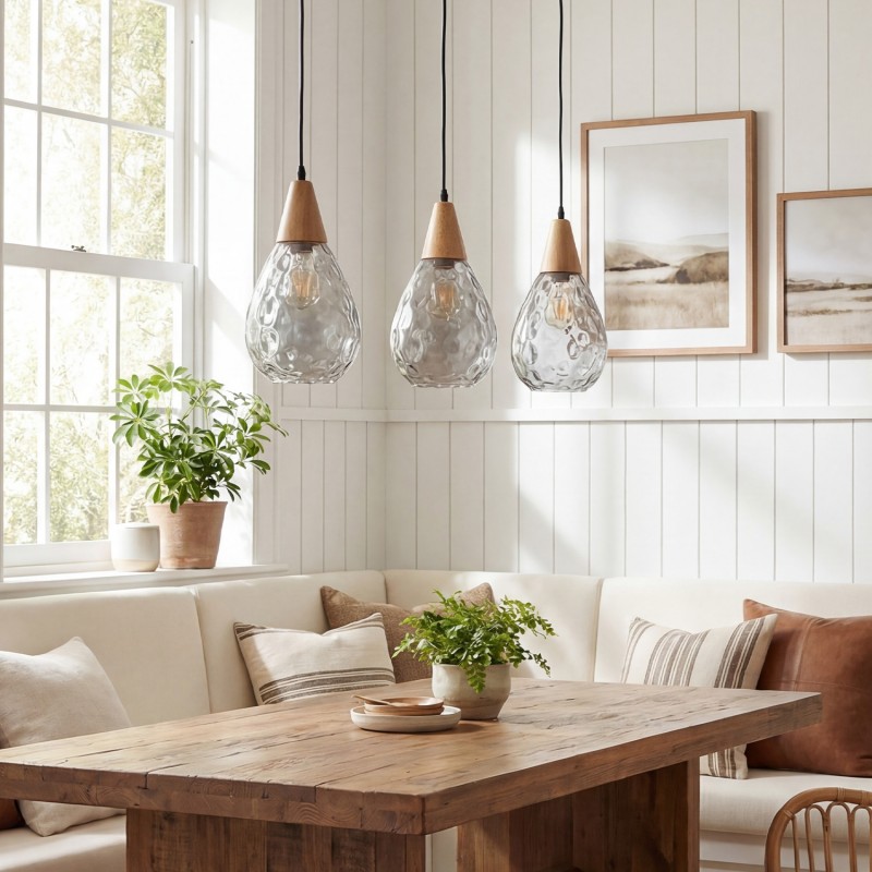 Uranix Cone Shape Water Ripple Glass Pendant Light