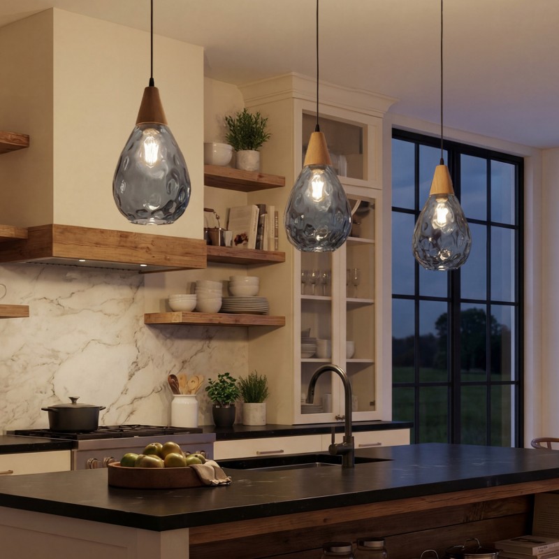 Uranix Cone Shape Water Ripple Glass Pendant Light