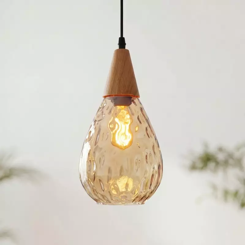 Uranix Cone Shape Water Ripple Glass Pendant Light