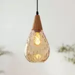 Nori Minimalist Brass Glass Cone Pendant Light