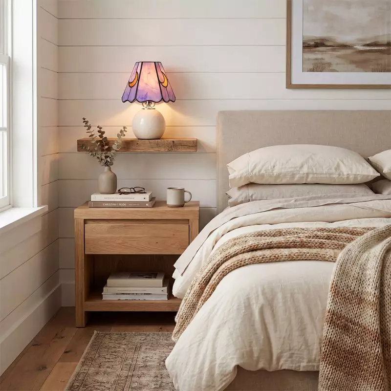 Eirwen Mini Tiffany Moon Bedside Lamp