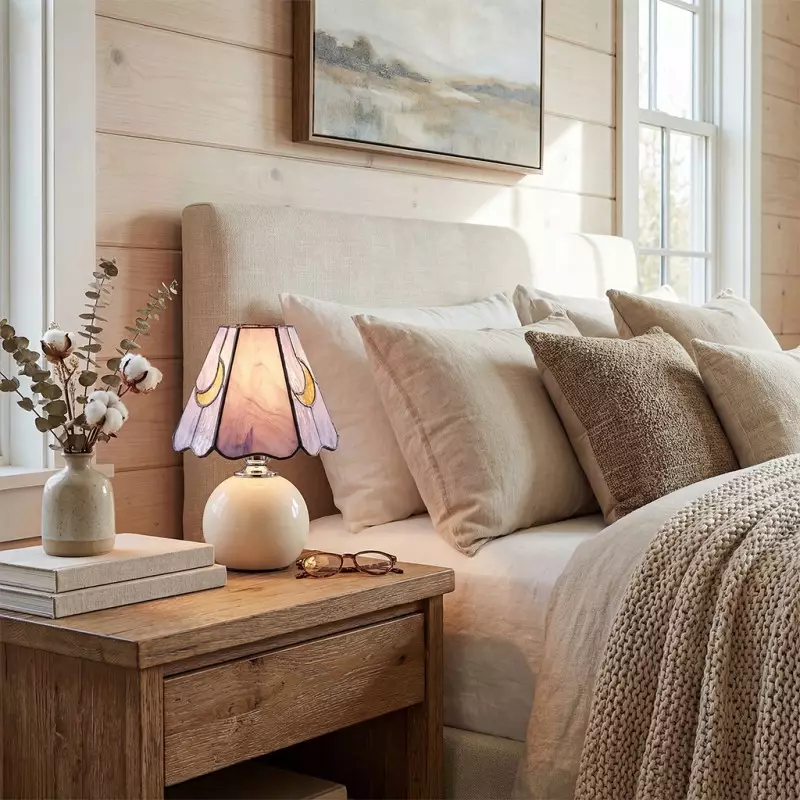 Eirwen Mini Tiffany Moon Bedside Lamp
