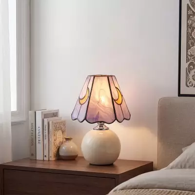 Eirwen Mini Tiffany Moon Bedside Lamp