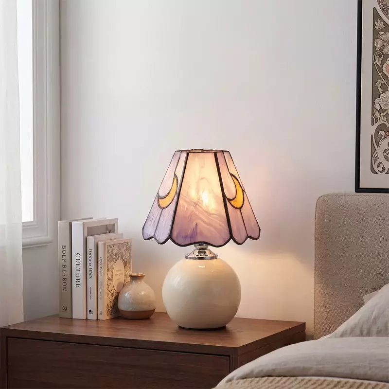 Eirwen Mini Tiffany Moon Bedside Lamp