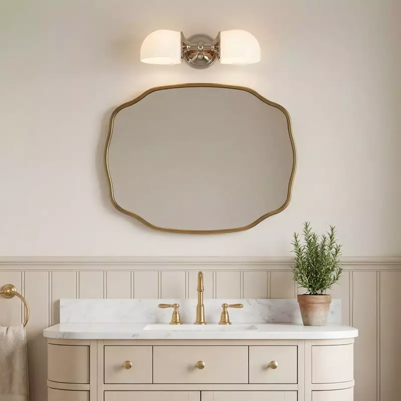 Valor Rustic Metal Double White Glass Wall Sconce