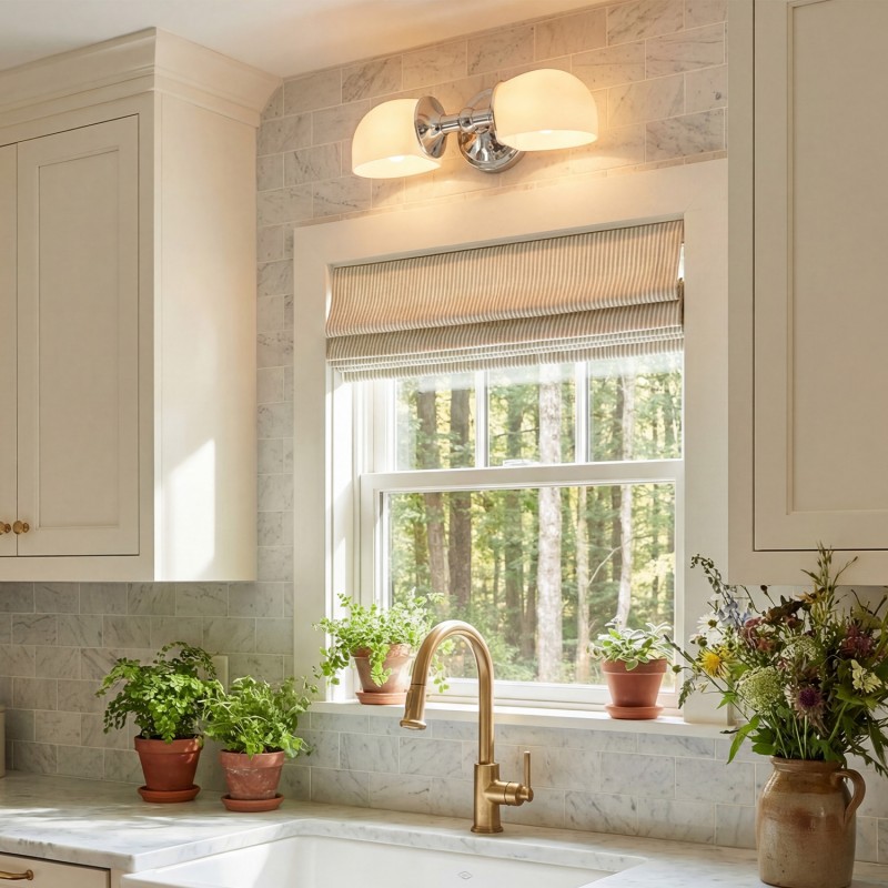 Valor Rustic Metal Double White Glass Wall Sconce
