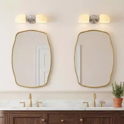 Valor Rustic Metal Double White Glass Wall Sconce